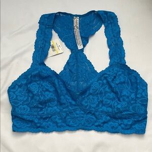 Free People Vibrant Blue Lace Bralette